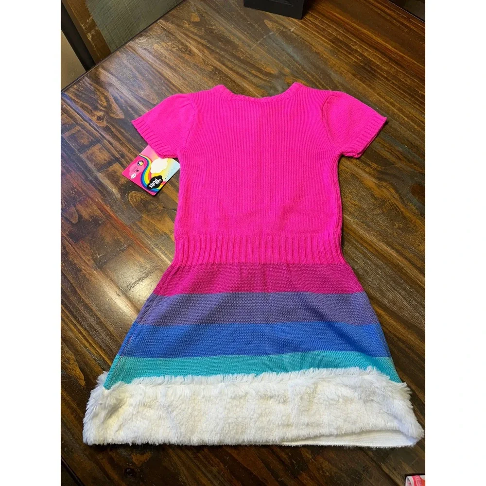 Kids 3‎ Piece Outfit Bundle Dress Set Trolls Leggings Scrunchie 4T -5/6 NWT